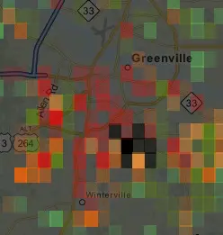 Battle Grid data of Greenville, NC