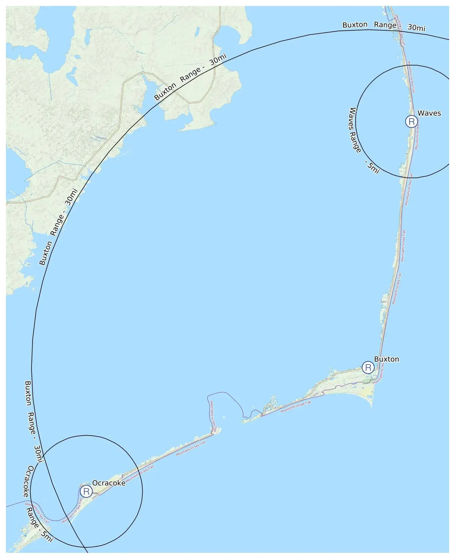 Repeaters on Hatteras Island that are linked together.