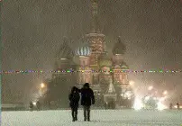 People walk through snow in Red Square during a recent stretch of cold weather in Moscow. From bit.ly/2Ukxyen